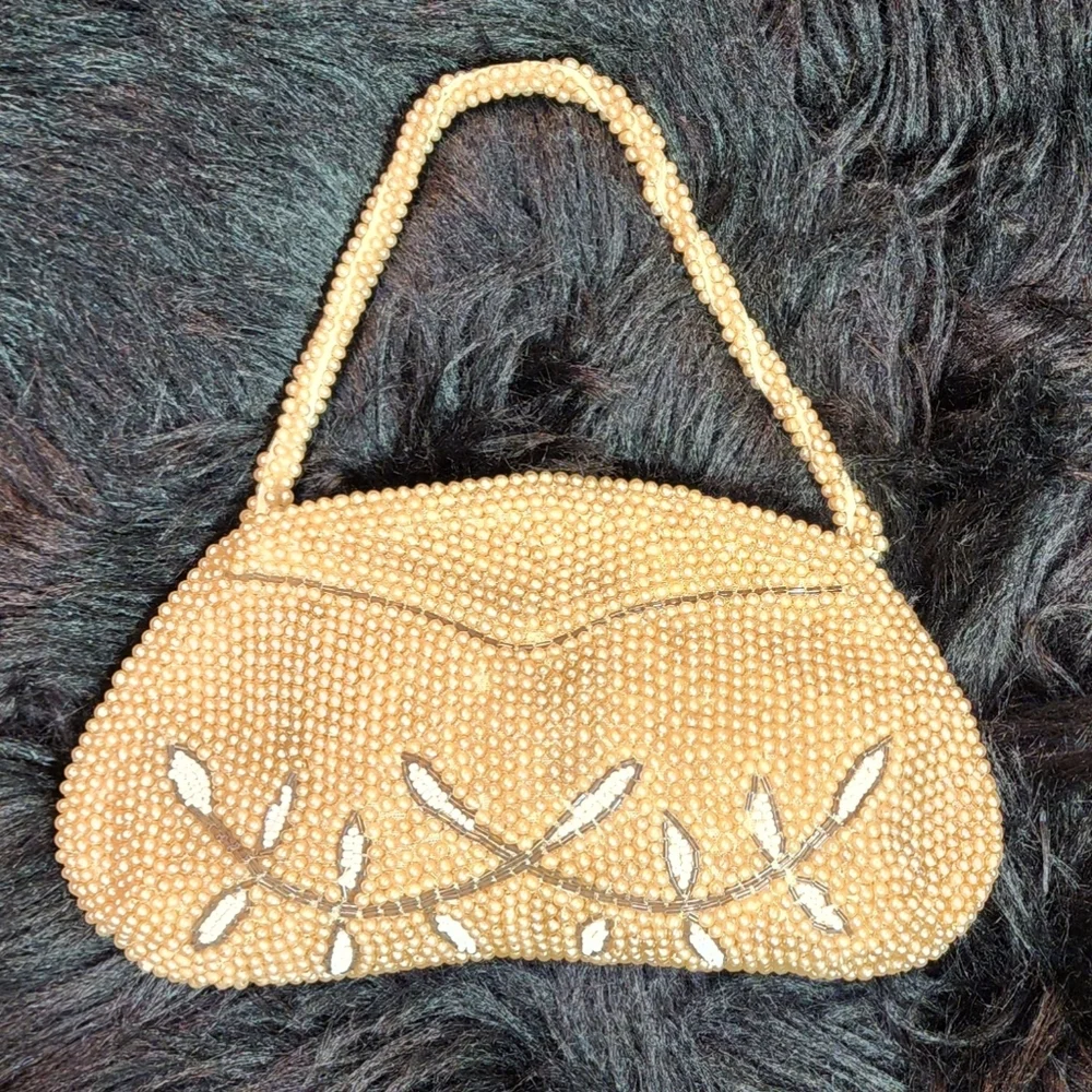 VINTAGE Small Beaded Evening Bag Clutch Made in Japan